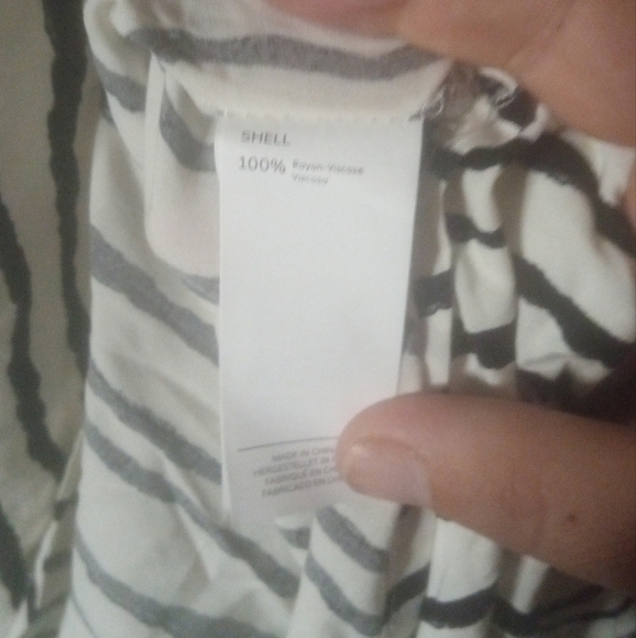 Cupshe Black Cream Vertical Stripe Button Front Shirt Dress Cover Up NWT Size XL - Picture 7 of 7